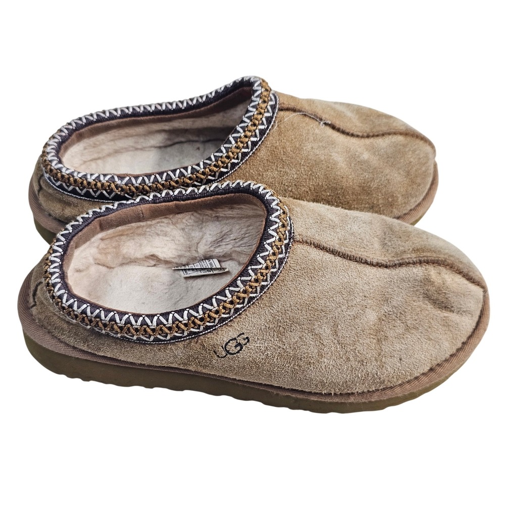 UGG Tasman Chestnut Suede Sheepskin Lined Slippers 5955 Womens Size 6